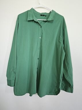TAG Womens Green Long Sleeve Button Down Shirt Size XL Casual Top
